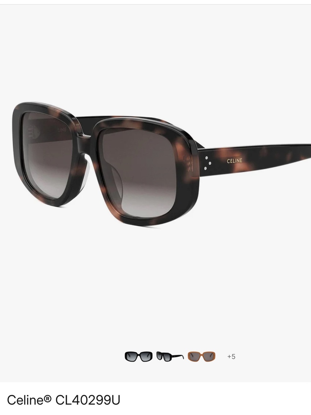 Celine Brown Tortoiseshell Sunglasses with Gradient Brown Lenses